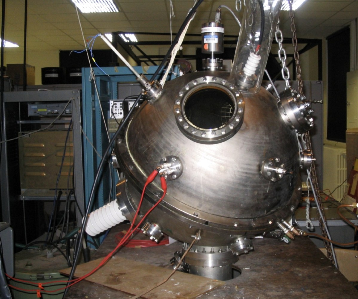 The p-¹¹B aneutronic fusion test vessel in the laboratory