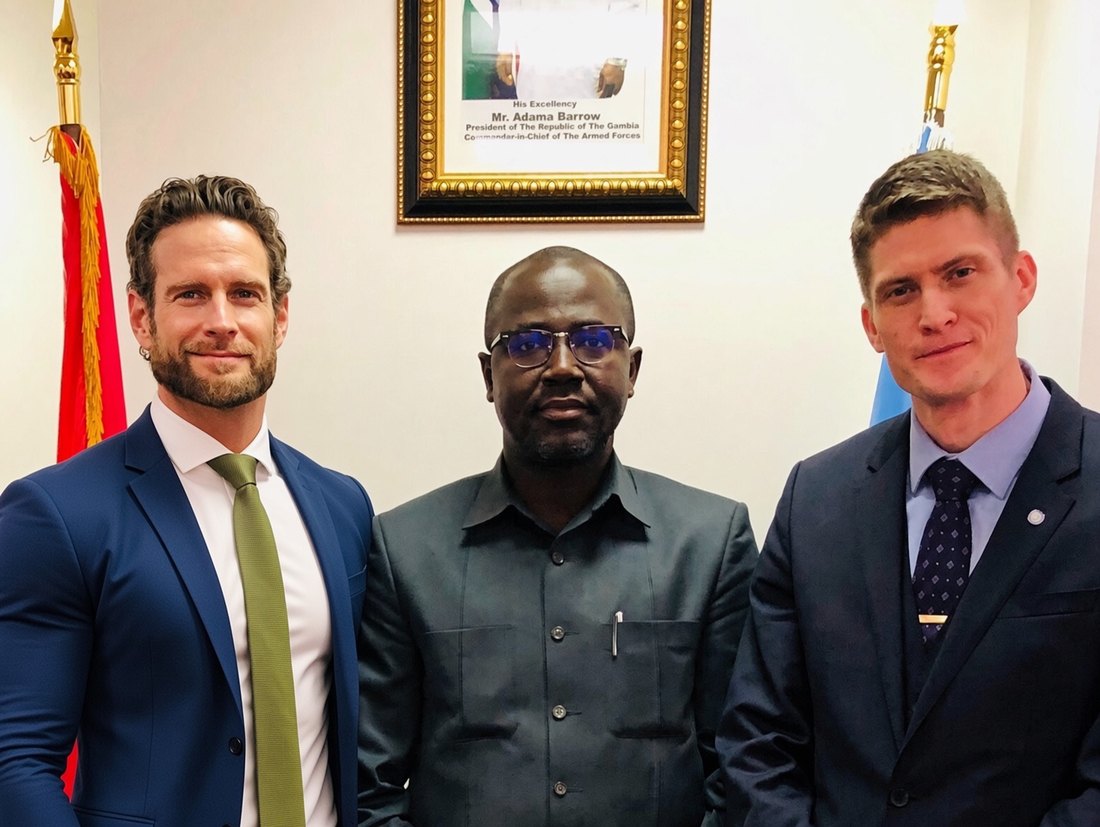 Bryan M. Ingram with the Ambassador of The Gambia discussing water technology