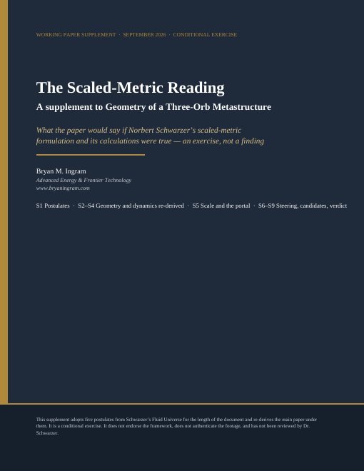 The Scaled-Metric Reading — supplement cover page