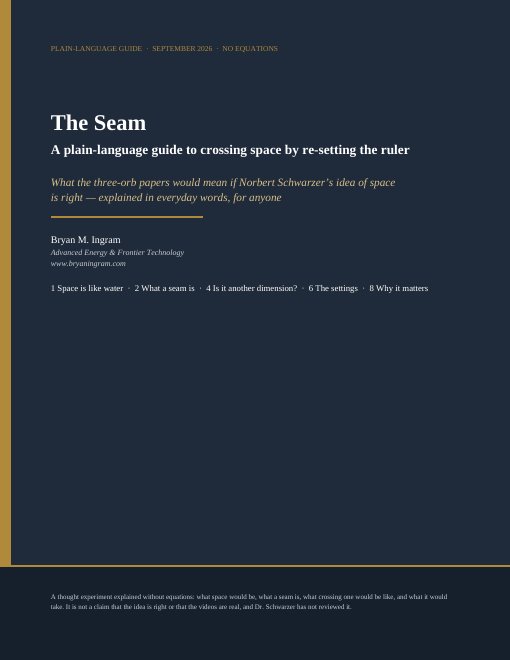 The Seam — plain-language guide, cover page