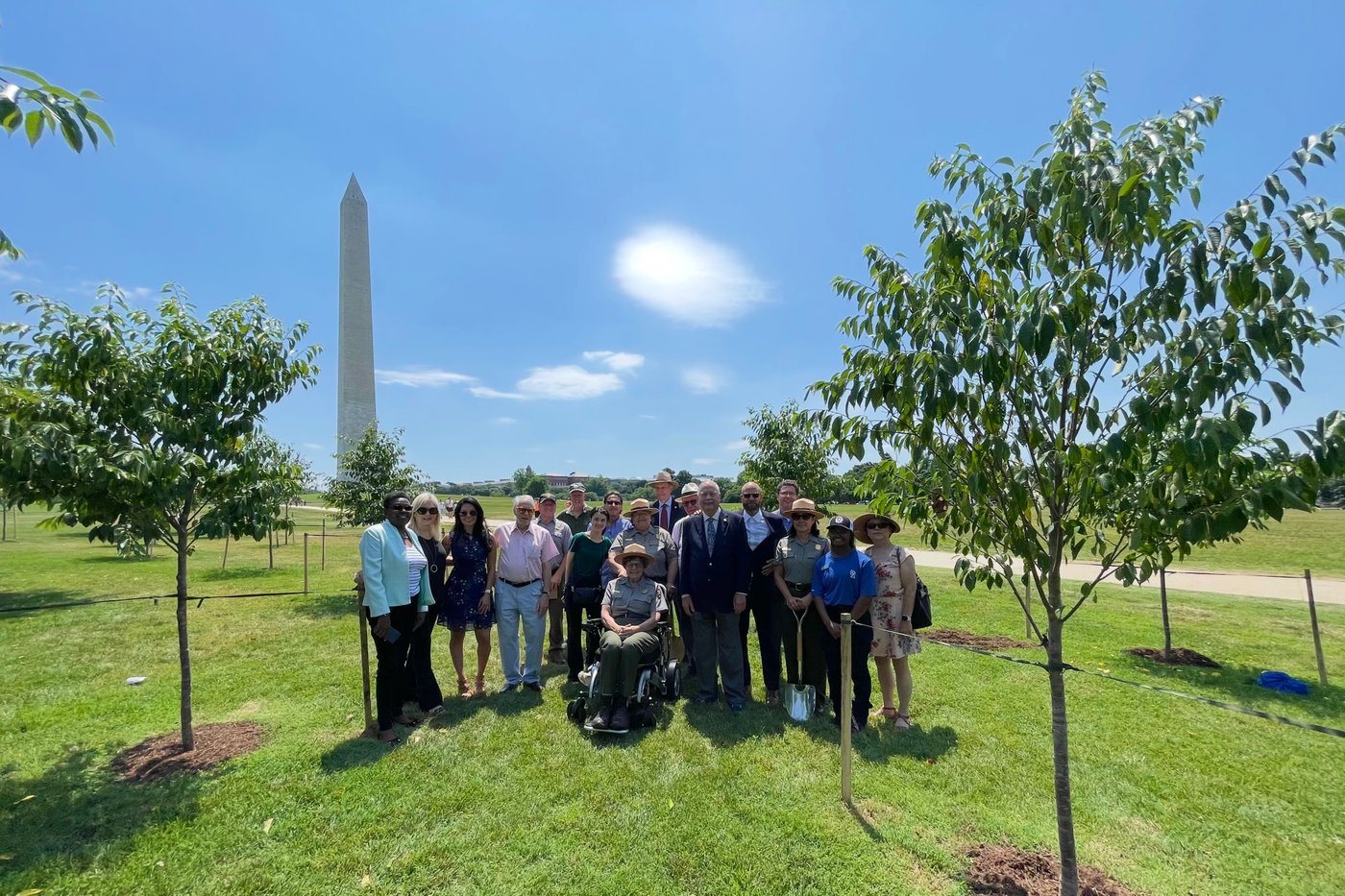 Trees for the Capital planting group at the Washington Monument